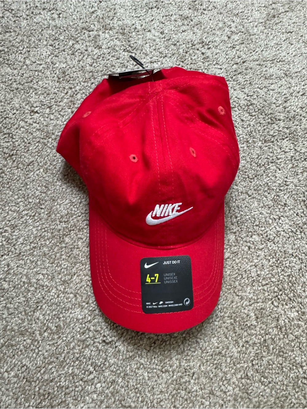 Nike Kids’ Red Velcro Baseball Cap